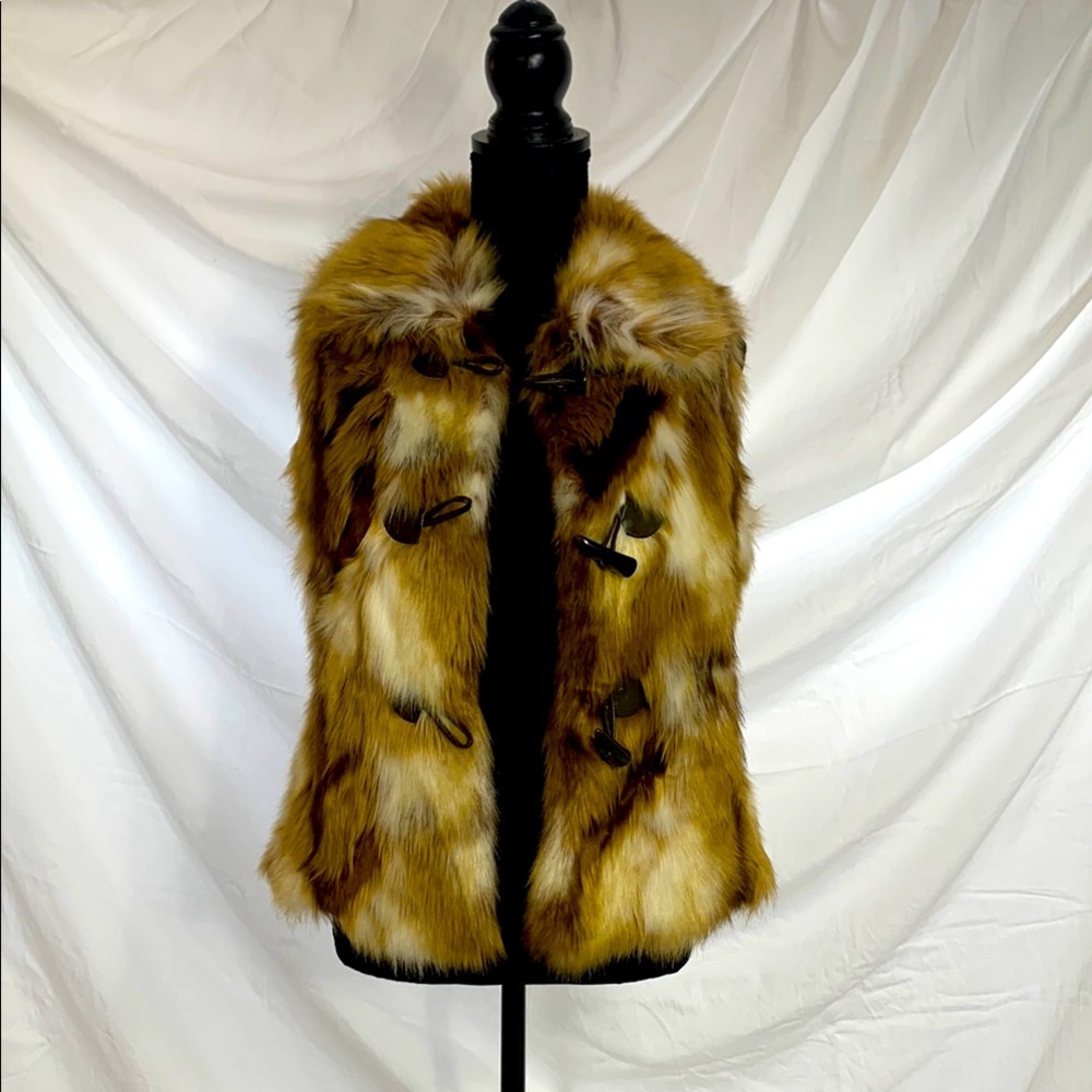 Faux Fur Vest with Toggle Closures